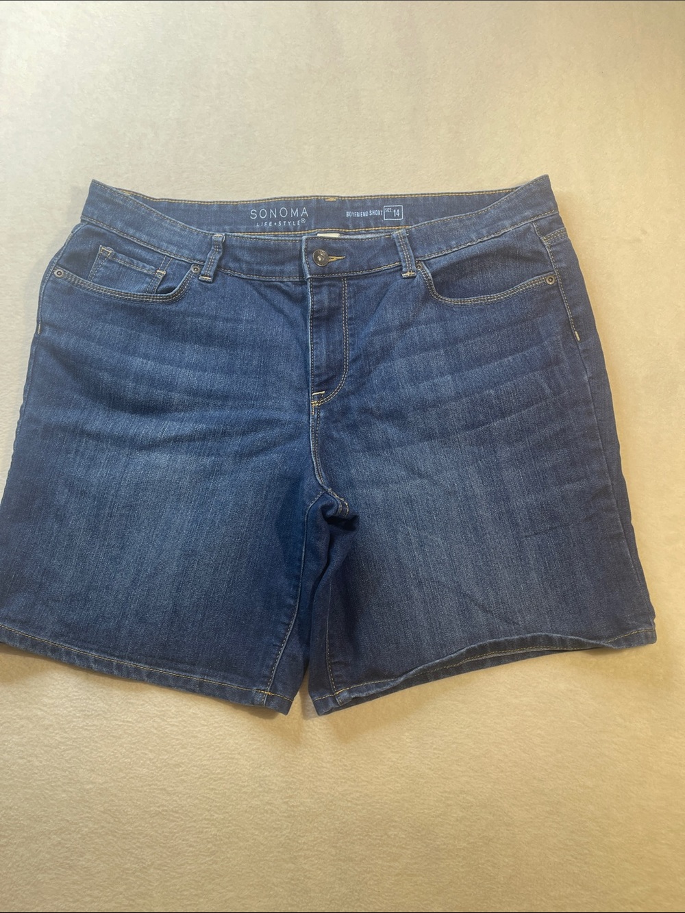 Sonoma BOYFRIEND Blue Denim Casual Shorts WOMENS SIZE 14